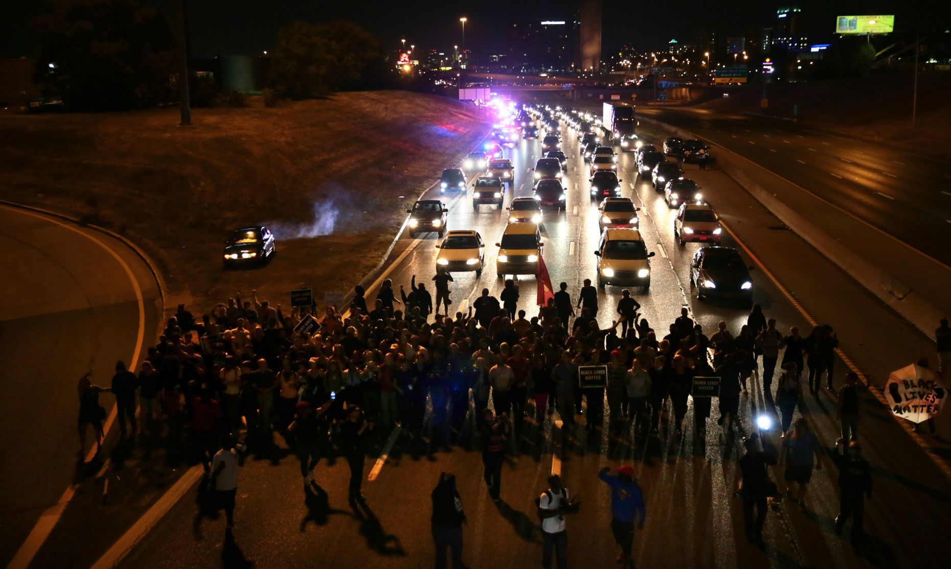 Protesters shutdown Interstate 64 at Compton Avenue